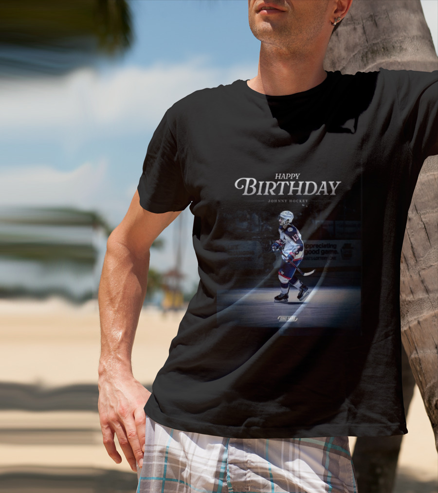 Happy Birthday Johnny Hockey NHL Player Spotlight Ice Rink Celebration T-Shirt