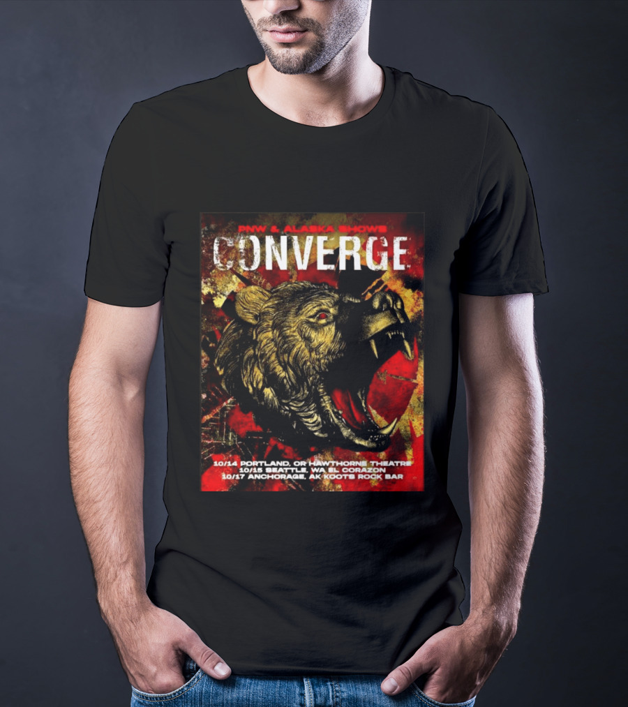 PNW Alaska Shows Converge Bear October Portland Seattle Anchorage Tour Dates T-Shirt
