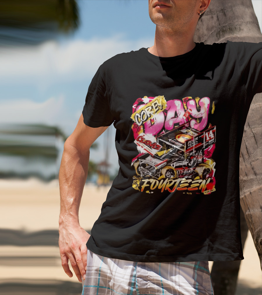 Corey Day Clovis Racing Sprint Car Number 14 Fourteen T-Shirt