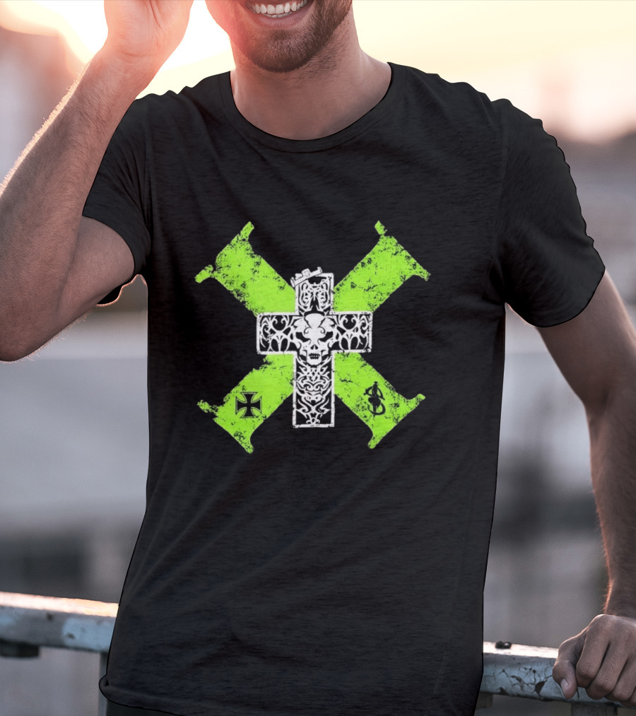 D Generation X Distressed Skull Cross DX WWE Wrestling T-Shirt