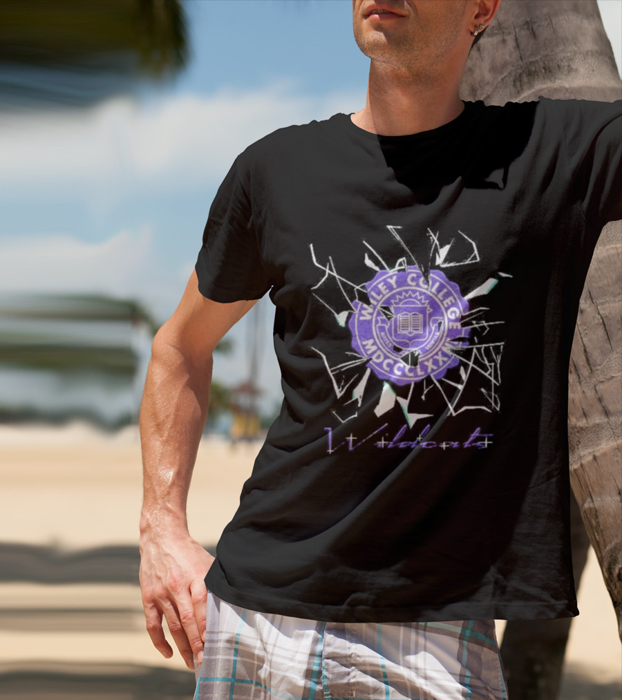 Wiley College Wildcats Seal Shattered Glass MDCCCXLII T-Shirt