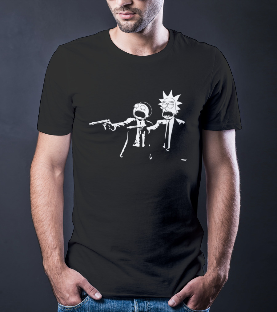 Rick And Morty Pulp Fiction Crossover Adult Swim T-Shirt