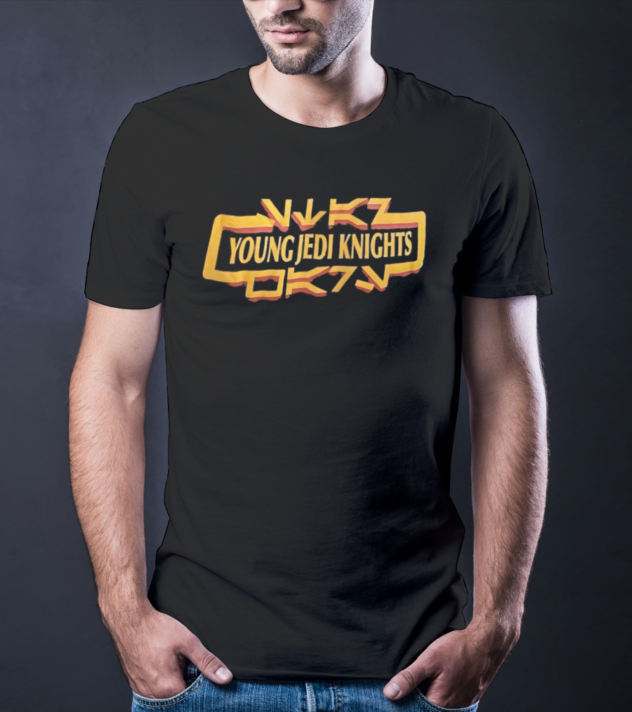 Young Jedi Knights Star Wars Sci Fi Text Art Yellow T-Shirt