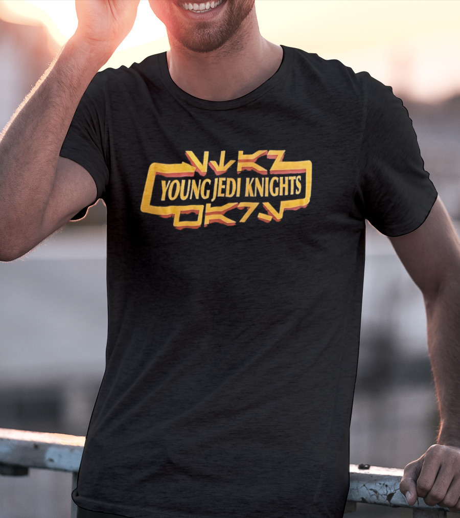 Young Jedi Knights Star Wars Sci Fi Text Art Yellow T-Shirt