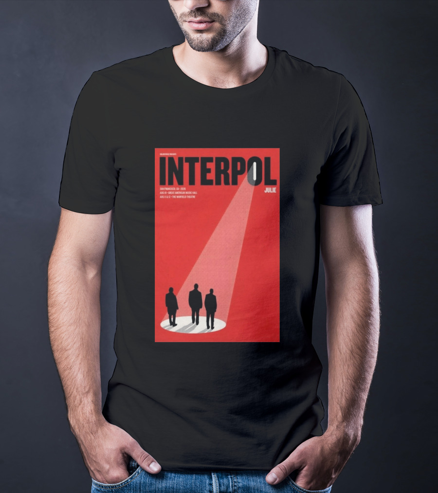 Interpol San Francisco 2026 Great American Music Hall Warfield Theatre Event Julie T-Shirt