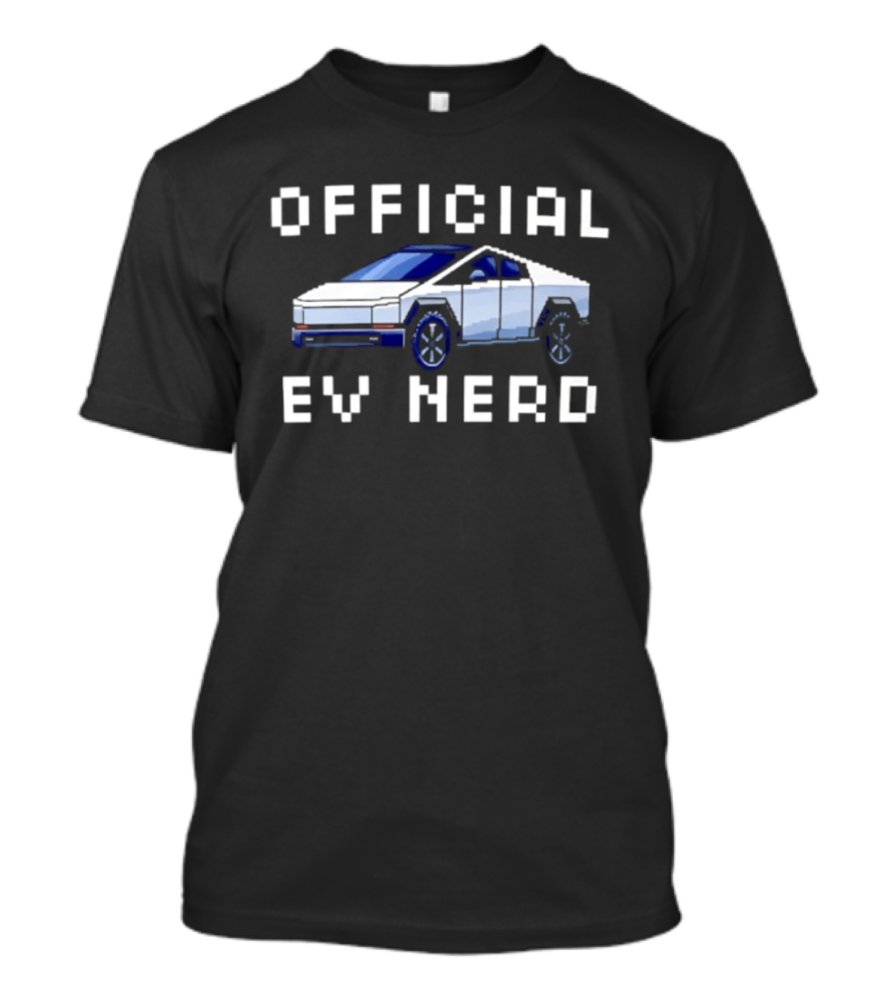 Official Ev Nerd Cybertruck Pixel Tesla T-Shirt
