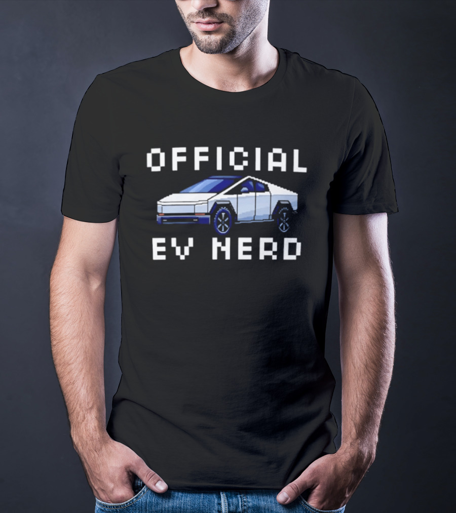 Official Ev Nerd Cybertruck Pixel Tesla T-Shirt