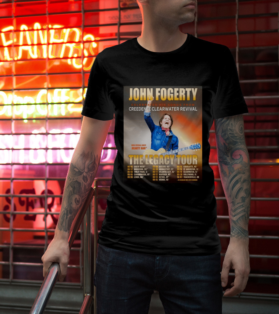 John Fogerty Celebrates His Songs From Creedence Clearwater Revival The Legacy Tour With Hearty Har Dates And Locations T-Shirt