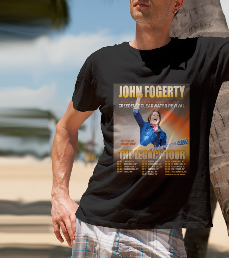 John Fogerty Celebrates His Songs From Creedence Clearwater Revival The Legacy Tour With Hearty Har Dates And Locations T-Shirt
