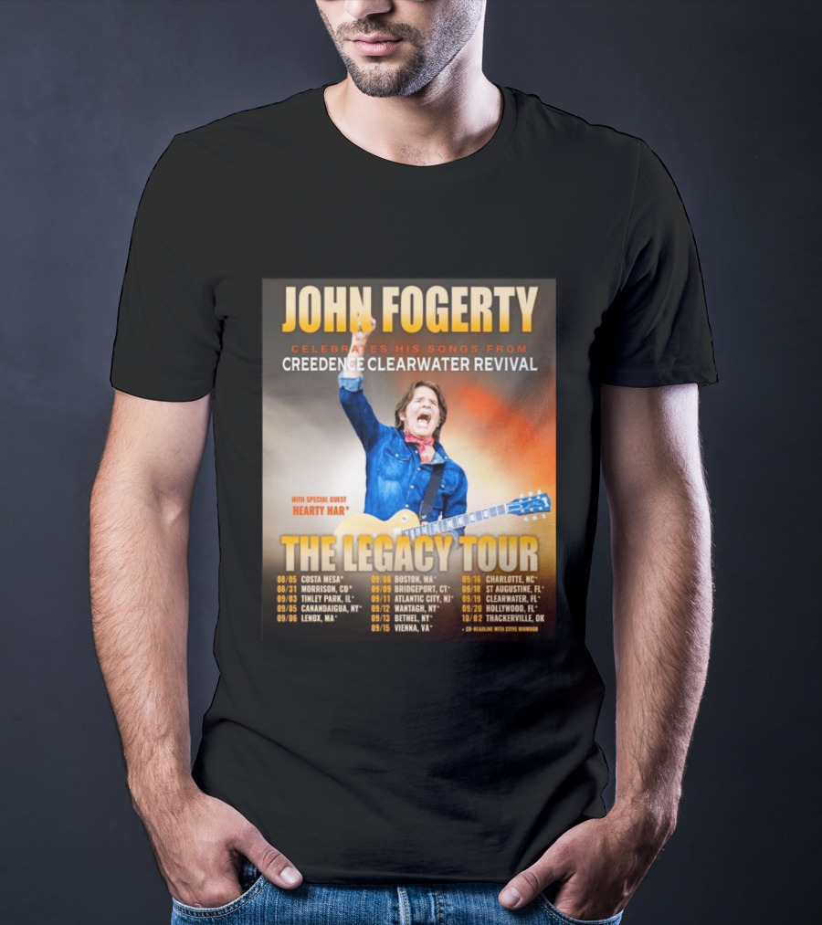 John Fogerty Celebrates His Songs From Creedence Clearwater Revival The Legacy Tour With Hearty Har Dates And Locations T-Shirt