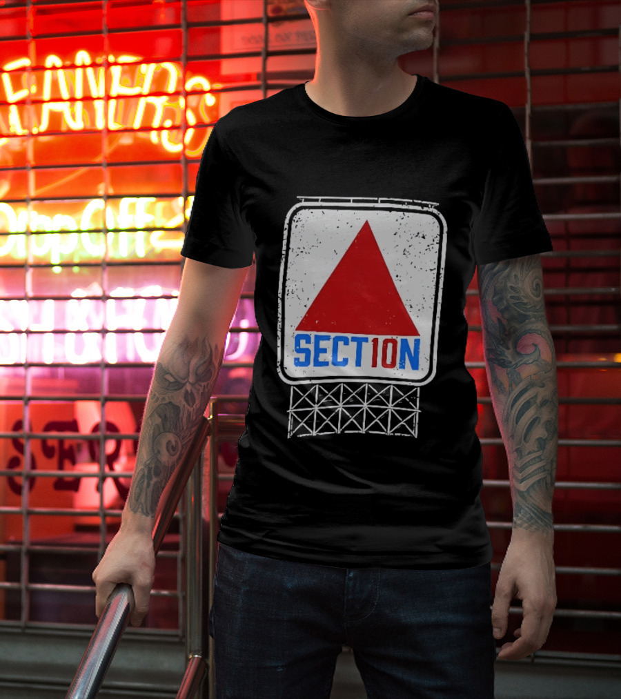 Section 10 Boston Red Sox Fenway Park Baseball Triangular Sign T-Shirt