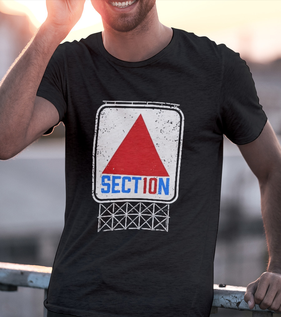 Section 10 Boston Red Sox Fenway Park Baseball Triangular Sign T-Shirt