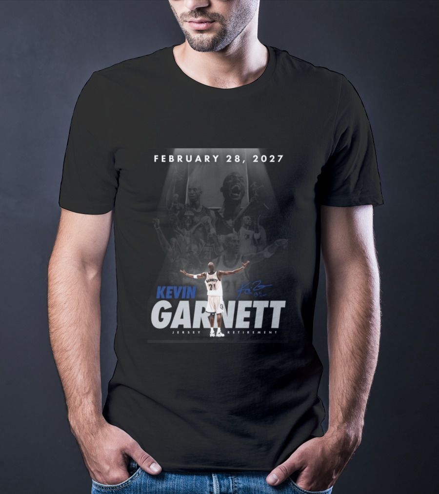 Kevin Garnett February 28 2027 Jersey Retirement T-Shirt