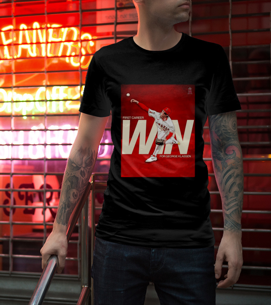 Los Angeles Angels First Career Win For George Klassen Baseball T-Shirt