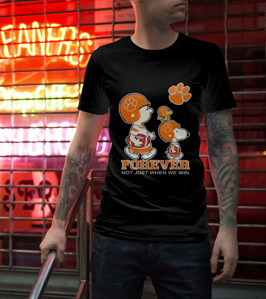 Snoopy Woodstock Charlie Brown Clemson Tigers Forever Not Just When We Win T-Shirt