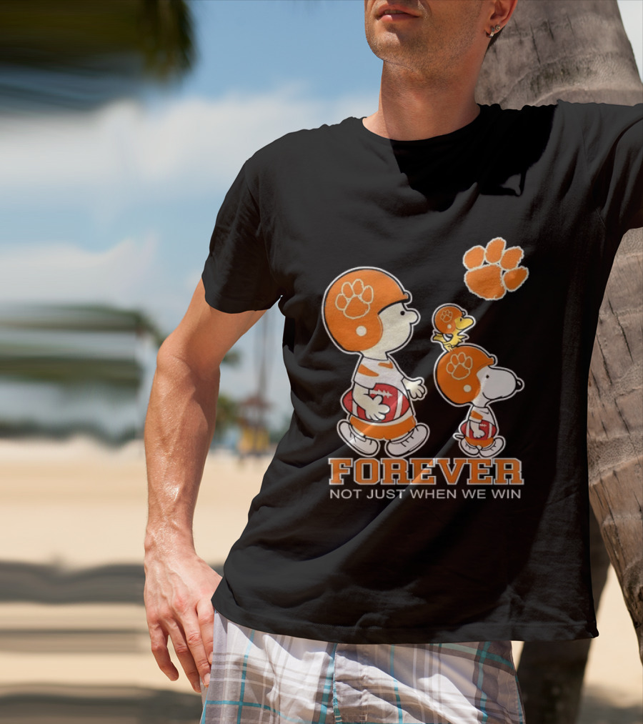 Snoopy Woodstock Charlie Brown Clemson Tigers Forever Not Just When We Win T-Shirt