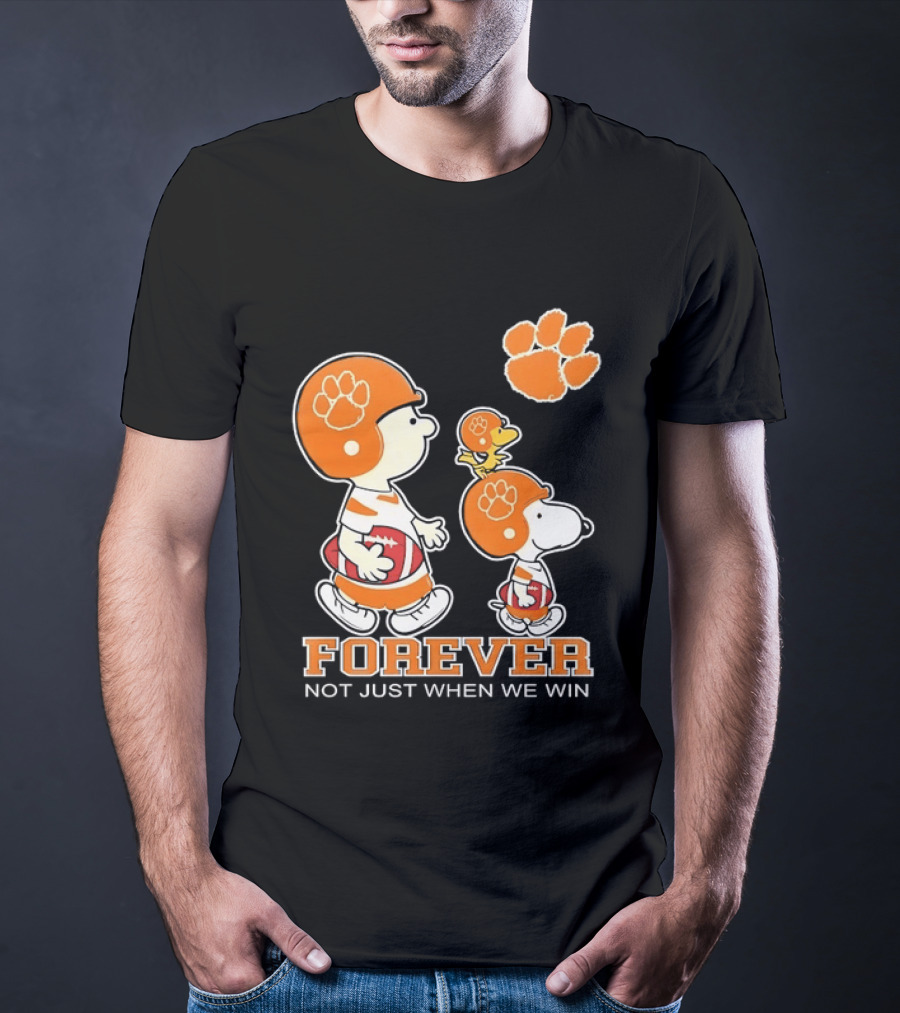 Snoopy Woodstock Charlie Brown Clemson Tigers Forever Not Just When We Win T-Shirt