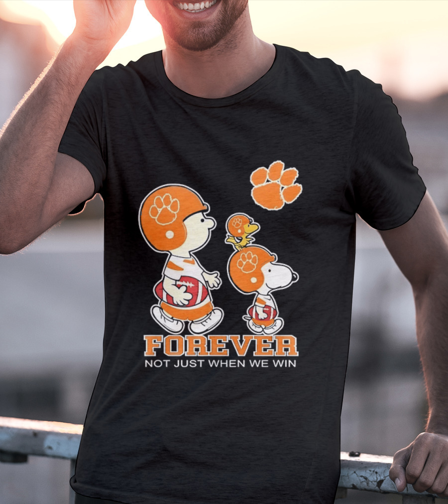 Snoopy Woodstock Charlie Brown Clemson Tigers Forever Not Just When We Win T-Shirt