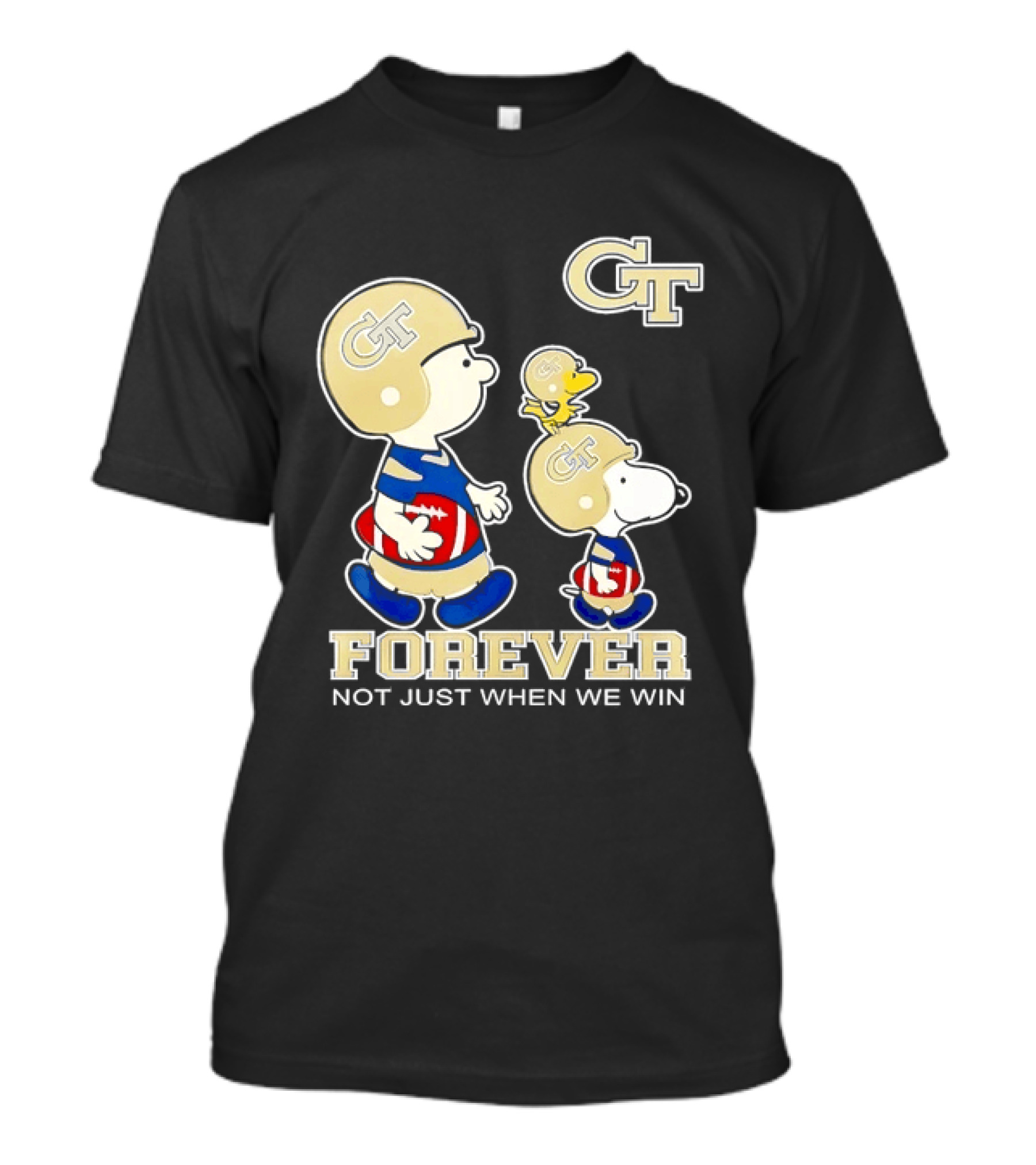 Snoopy Woodstock Charlie Brown Georgia Tech Yellow Jackets Forever Not Just When We Win T-Shirt