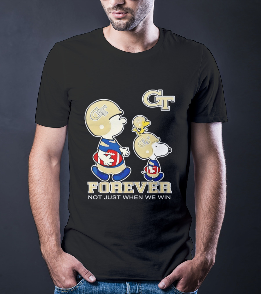 Snoopy Woodstock Charlie Brown Georgia Tech Yellow Jackets Forever Not Just When We Win T-Shirt