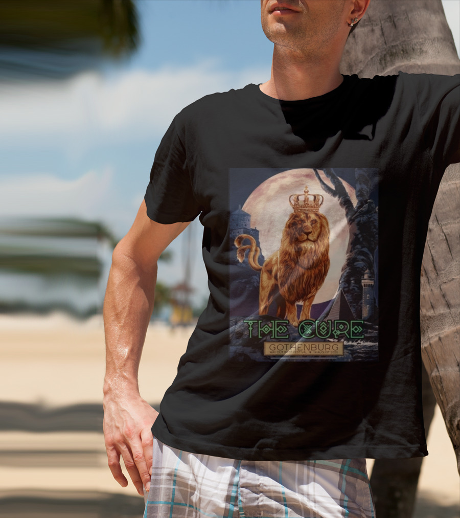 The Cure Gothenburg Way Out West Festival August 14 2026 Limited Edition Lion Crown Full Moon T-Shirt