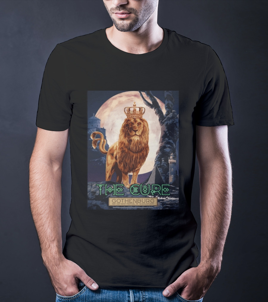 The Cure Gothenburg Way Out West Festival August 14 2026 Limited Edition Lion Crown Full Moon T-Shirt