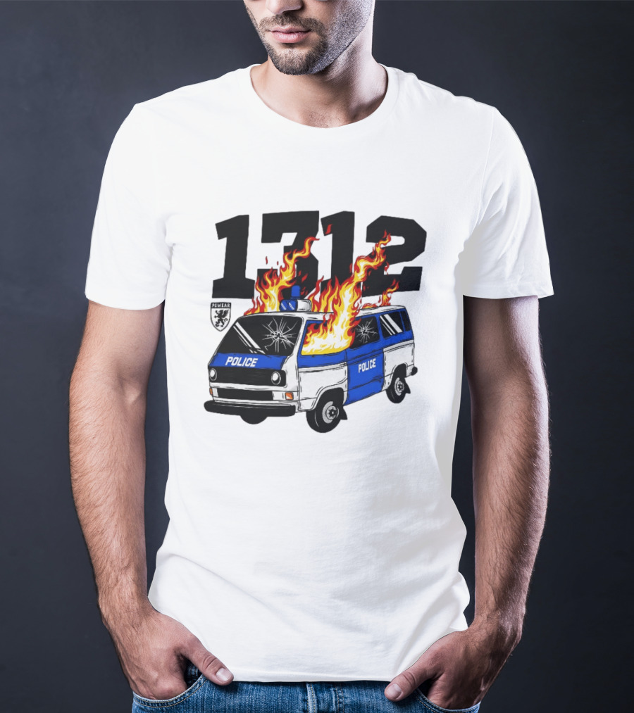 1312 Burning Police Van PGwear Anti Police T-Shirt