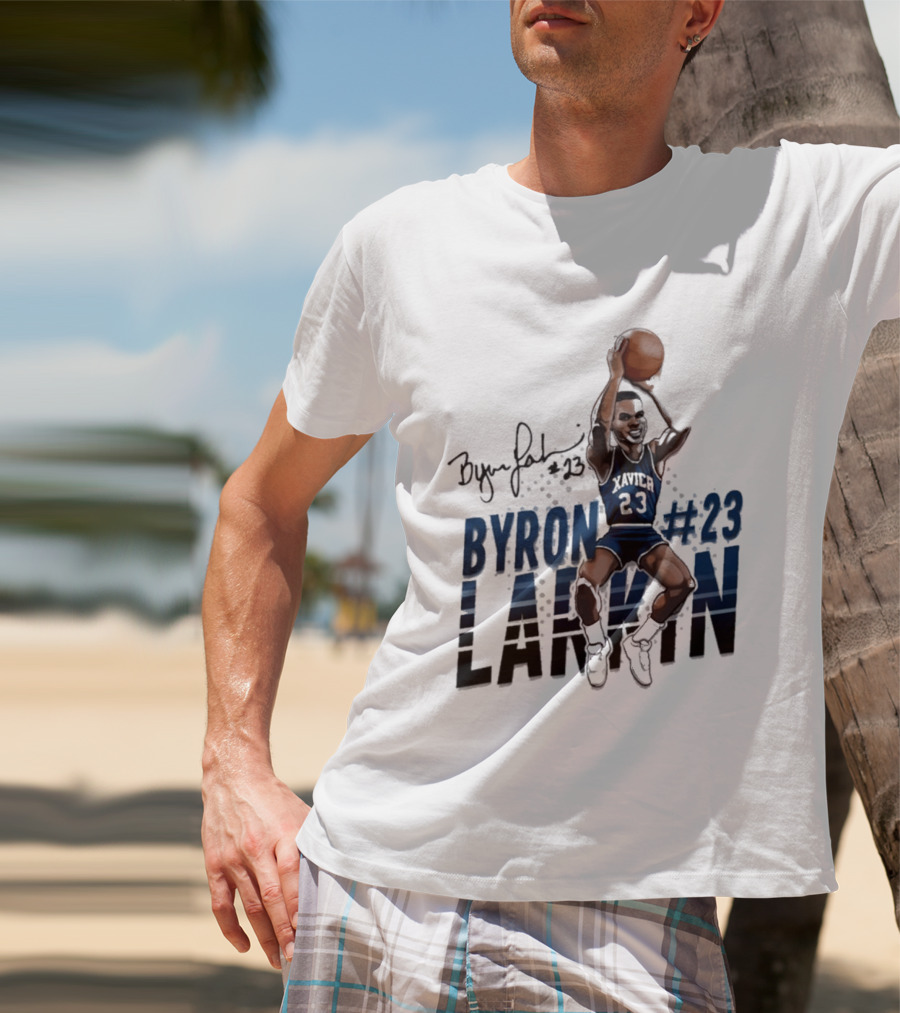 Byron Larkin #23 Xavier Basketball Hall Of Heroes T-Shirt