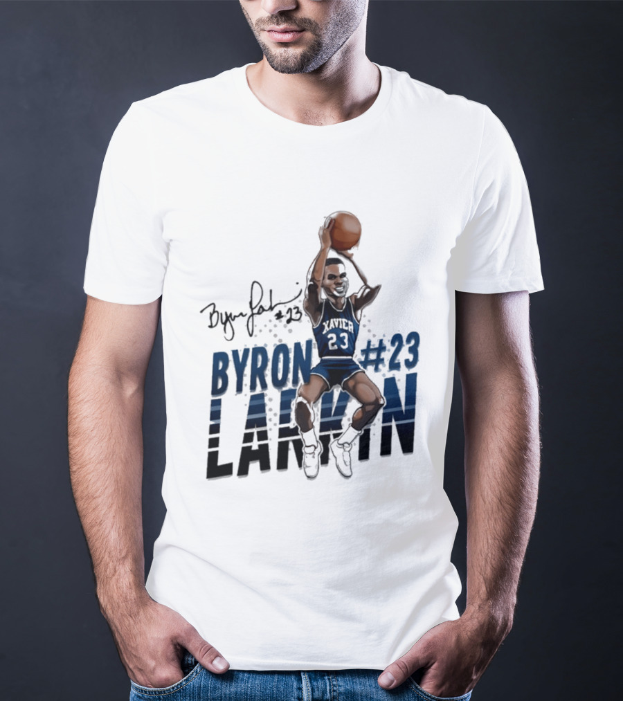 Byron Larkin #23 Xavier Basketball Hall Of Heroes T-Shirt