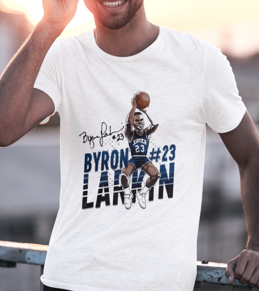 Byron Larkin #23 Xavier Basketball Hall Of Heroes T-Shirt