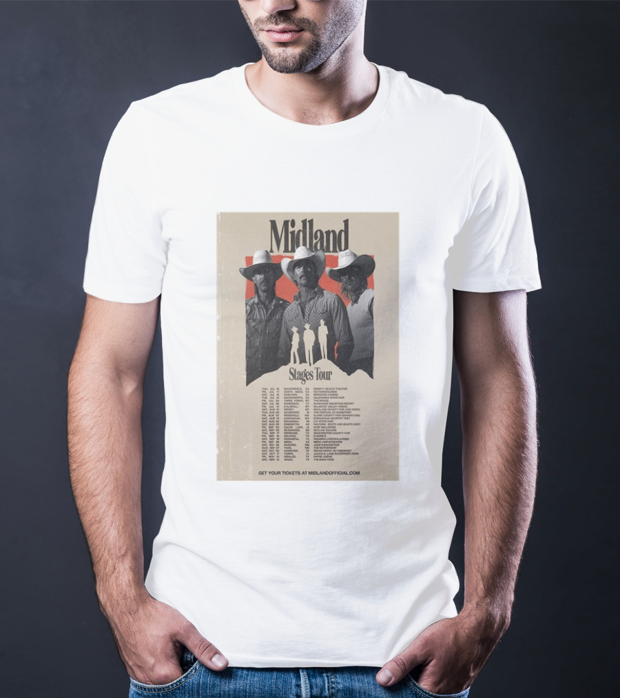 Midland Stages Tour 2026 Concert Dates And Locations T-Shirt