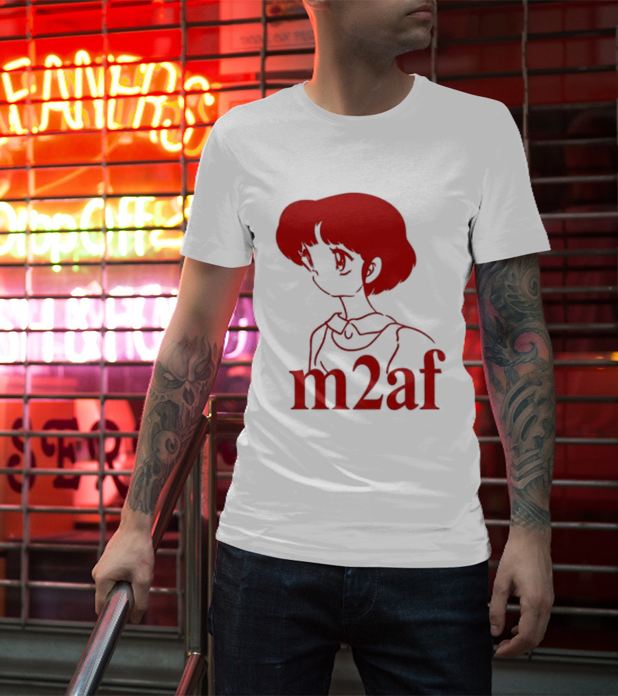 Nick M2af Ranma Anime Profile Red Sketch T-Shirt