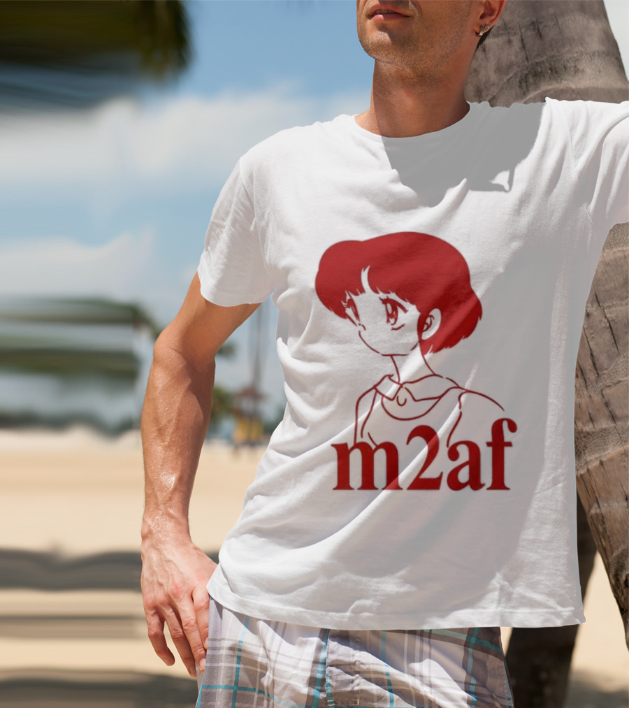 Nick M2af Ranma Anime Profile Red Sketch T-Shirt