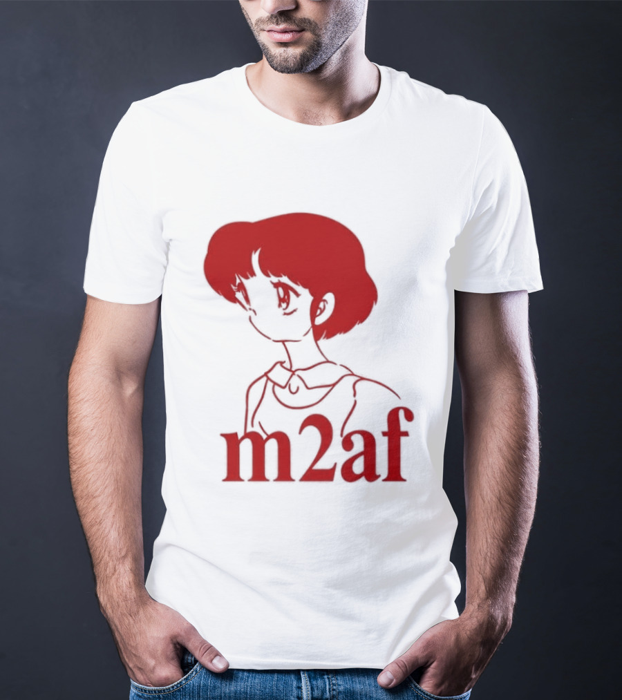 Nick M2af Ranma Anime Profile Red Sketch T-Shirt