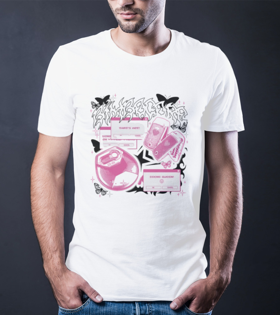 Nuclear Blast Store Bimbocore Y2K Scene Queen That's Hot Cancel Pink Butterfly Aesthetic T-Shirt