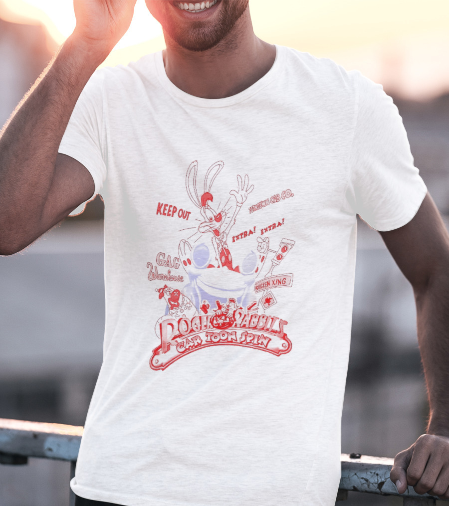 Roger Rabbit Benny The Cab Toontown Keep On Running Smile Darn Ya Smile Disney T-Shirt