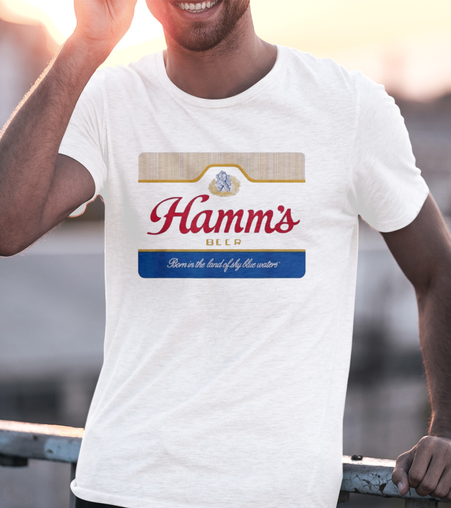 Hamm's Beer Born In The Land Of Sky Blue Waters Vintage Branding T-Shirt