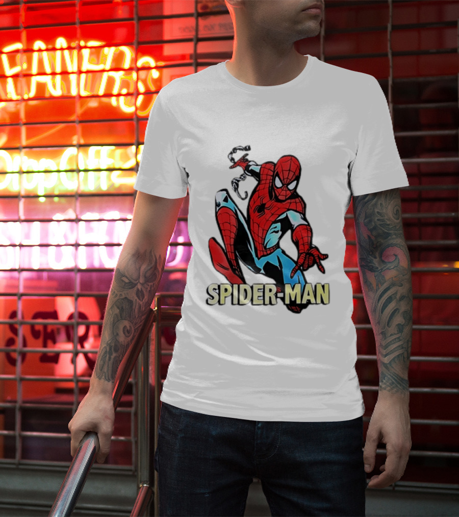 Spider Man Action Pose Marvel Superhero Avengers Comic T-Shirt