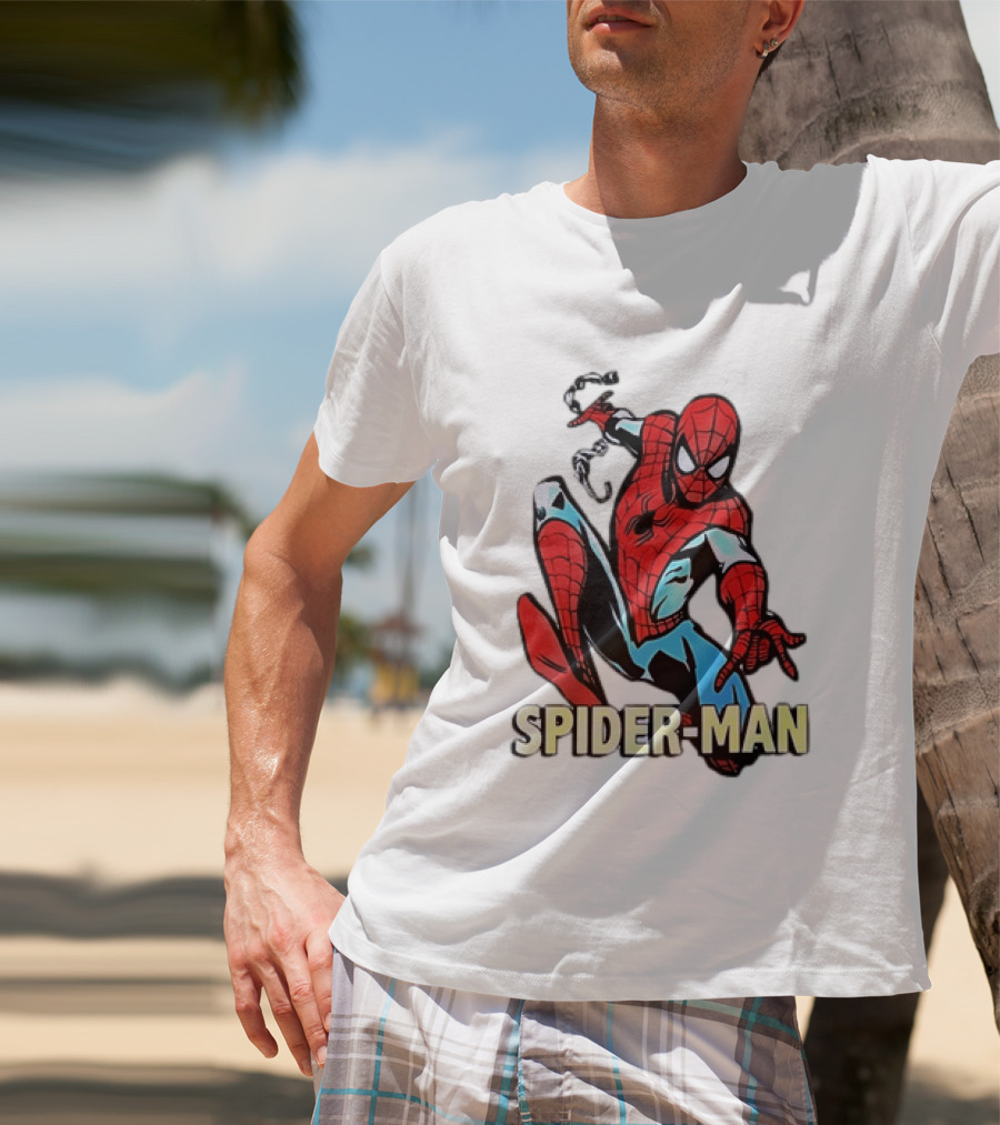 Spider Man Action Pose Marvel Superhero Avengers Comic T-Shirt