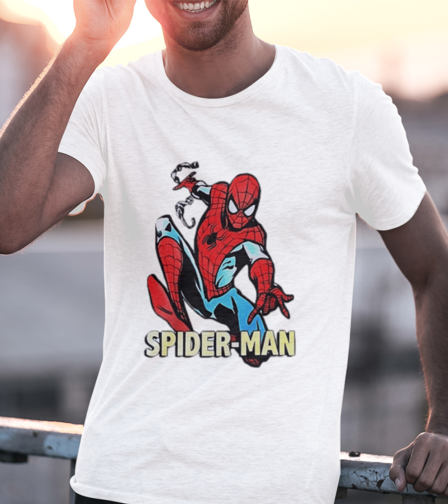 Spider Man Action Pose Marvel Superhero Avengers Comic T-Shirt