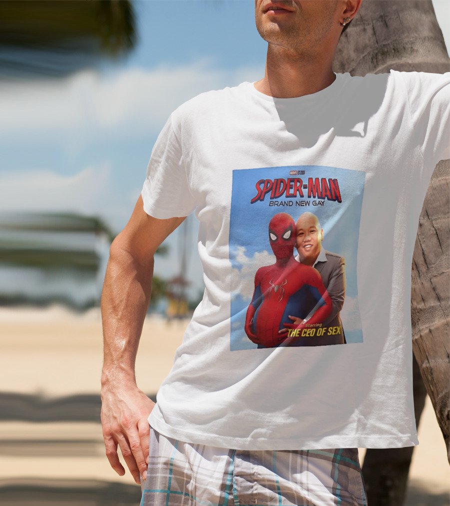 Spider Man Brand New Gay Starring The CEO Of Sex Marvel Studios T-Shirt