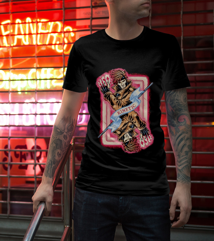 Gambit Kinetic Playing Card X Men Marvel T-Shirt
