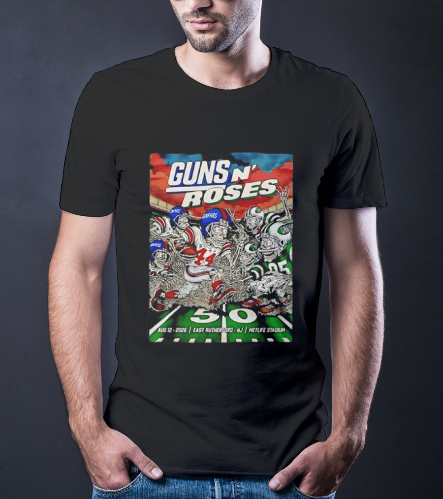 Guns N' Roses MetLife Stadium 2026 East Rutherford NJ Football Concert Tour August 12 T-Shirt