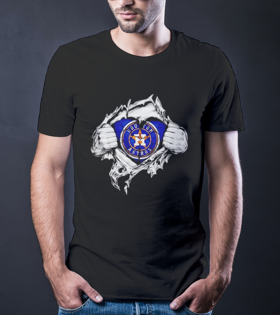 Houston Astros Ripped Skin MLB Baseball Hidden T-Shirt