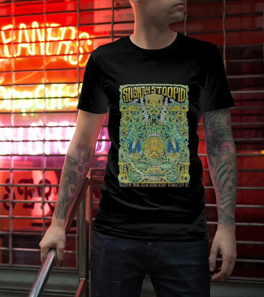 Slightly Stoopid August 14 2026 Ocean Casino Resort Atlantic City NJ Psychedelic Event T-Shirt