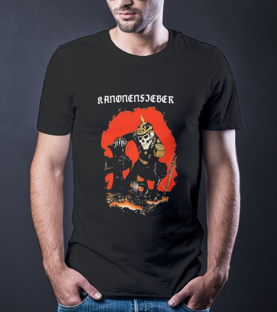 Kanonenfieber Skeleton Soldier Black Metal Warrior Artillery T-Shirt
