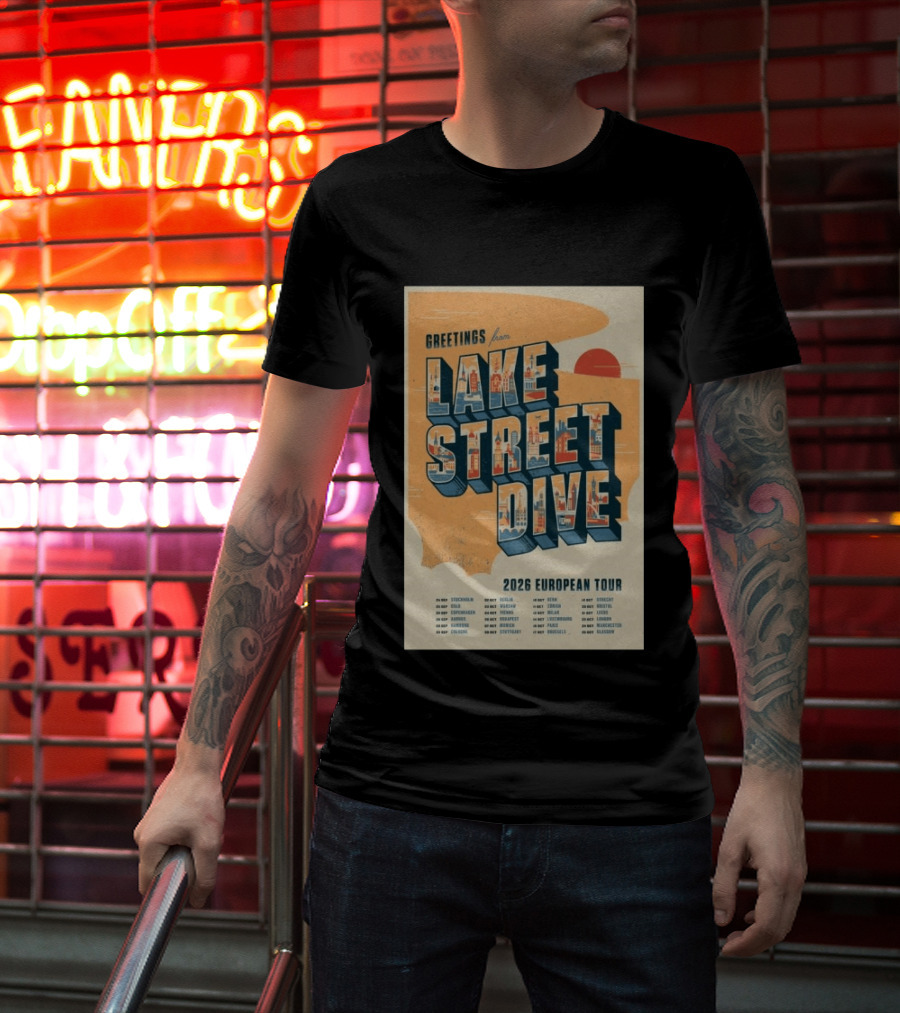 Greetings From Lake Street Dive 2026 European Tour Paris October 16 Le Bataclan T-Shirt