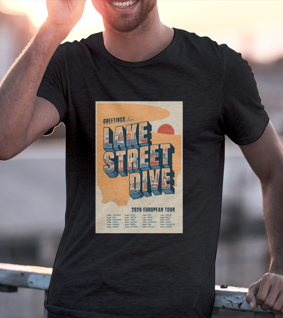 Greetings From Lake Street Dive 2026 European Tour Paris October 16 Le Bataclan T-Shirt