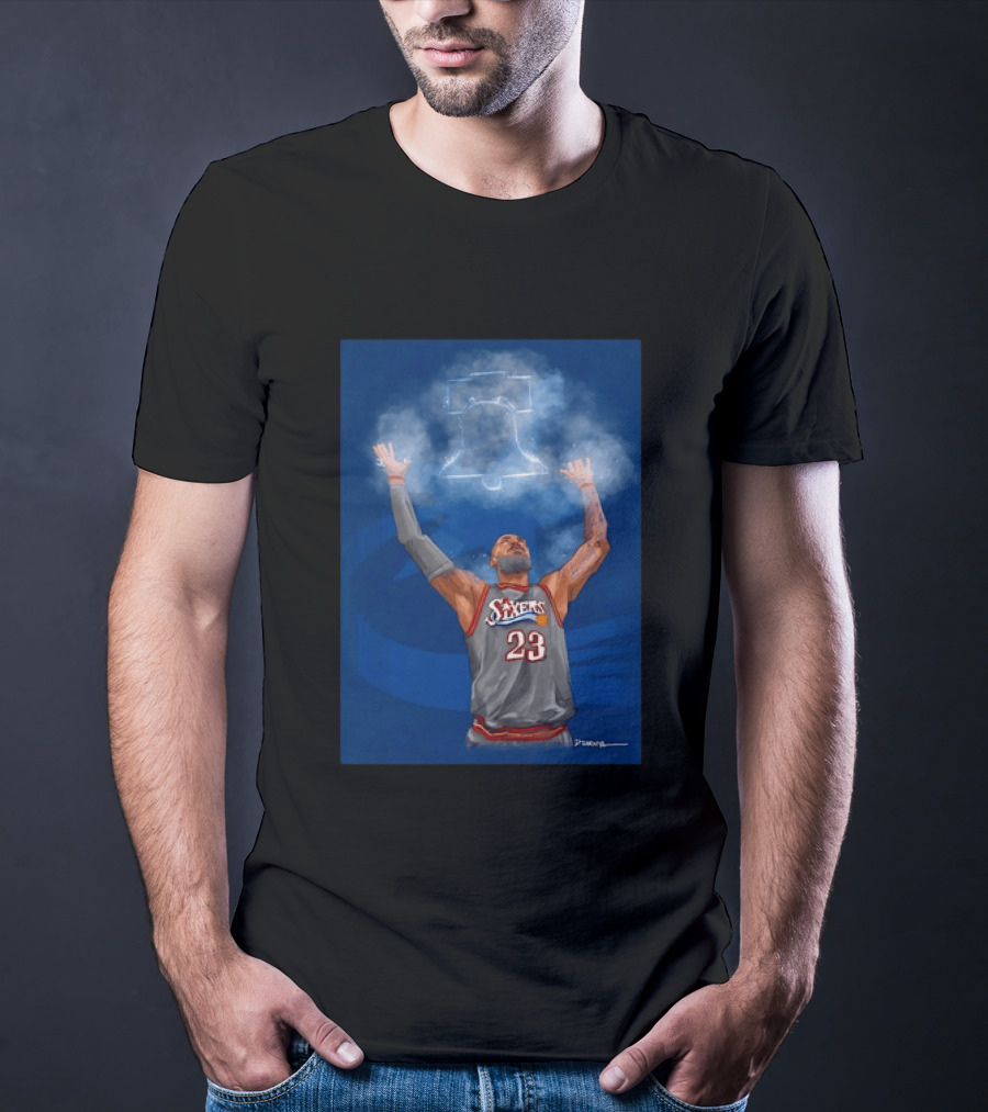 LeBron James Philadelphia 76ers 23 Liberty Bell Jersey T-Shirt