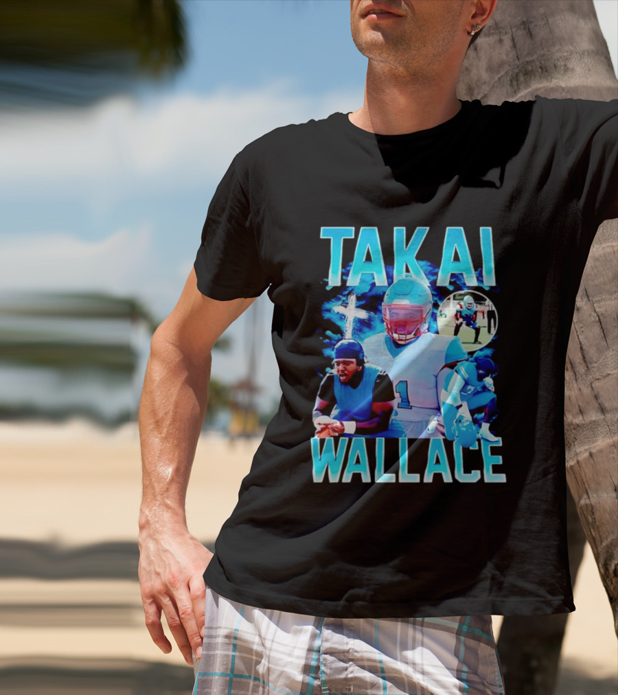 Takai Wallace Football Athlete Sports Action Collage T-Shirt